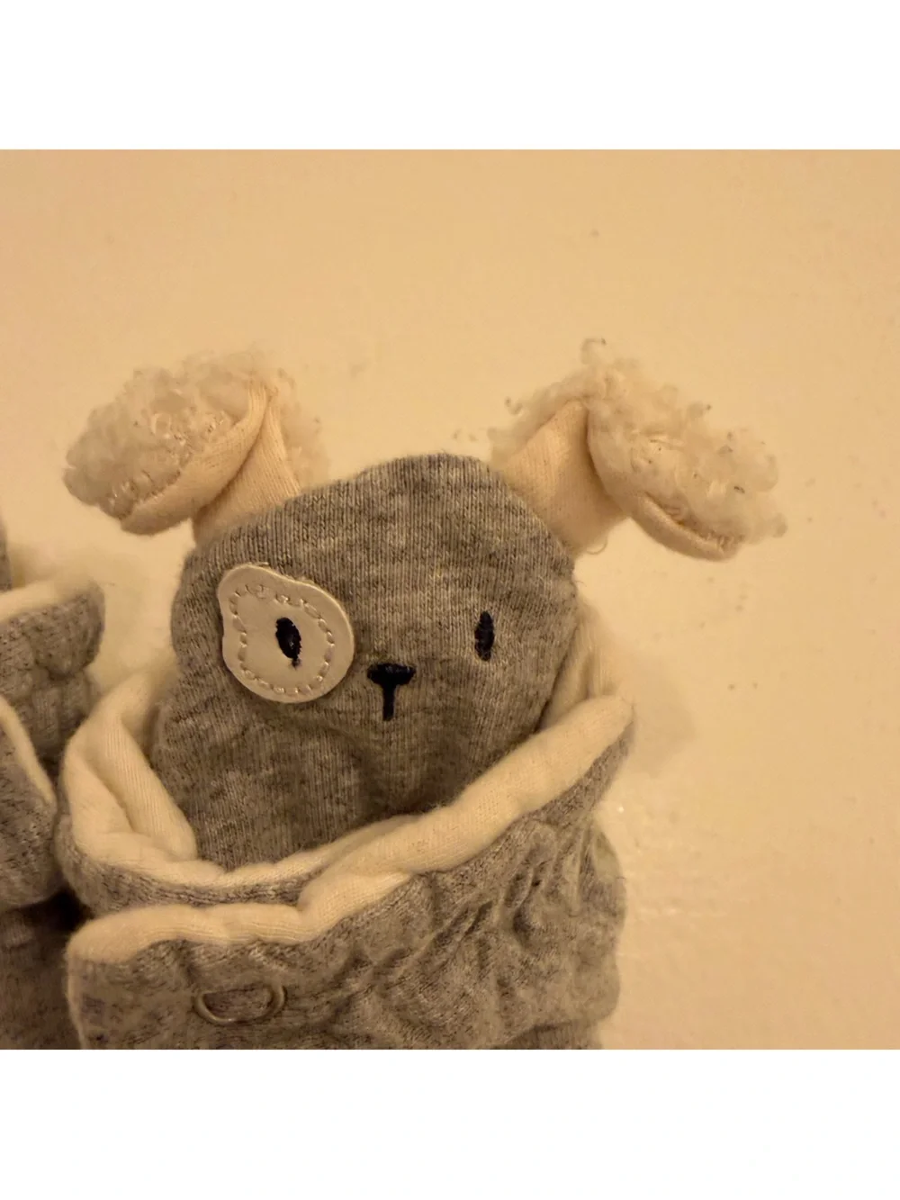 Robeez Baby Bear Soft Sole Booties Gray 6-12 Months